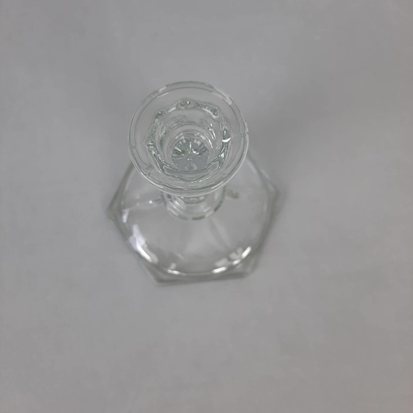 Vintage Crystal Clear Glass Taper Candlestick Candle Holder - Picture 2 of 7